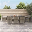 Afuera Living Synthetic Poly Rattan 9 Piece Patio Dining Set in Gray