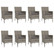 Afuera Living Synthetic Poly Rattan 9 Piece Patio Dining Set in Gray
