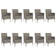 Afuera Living Contemporary Synthetic Poly Rattan 11PC Garden Dining Set in Gray