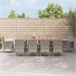 Afuera Living Contemporary Synthetic Poly Rattan 11PC Garden Dining Set in Gray