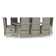Afuera Living Contemporary Synthetic Poly Rattan Garden Dining Set in Gray