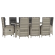 Afuera Living Contemporary Synthetic Poly Rattan Garden Dining Set in Gray