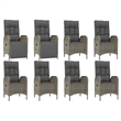 Afuera Living Contemporary Synthetic Poly Rattan Garden Dining Set in Gray