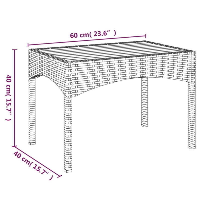 Afuera Living Contemporary Synthetic Poly Rattan Garden Dining Set in Gray
