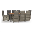 Afuera Living Contemporary Synthetic Poly Rattan Garden Dining Set in Gray