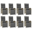 Afuera Living Contemporary Synthetic Poly Rattan Garden Dining Set in Gray