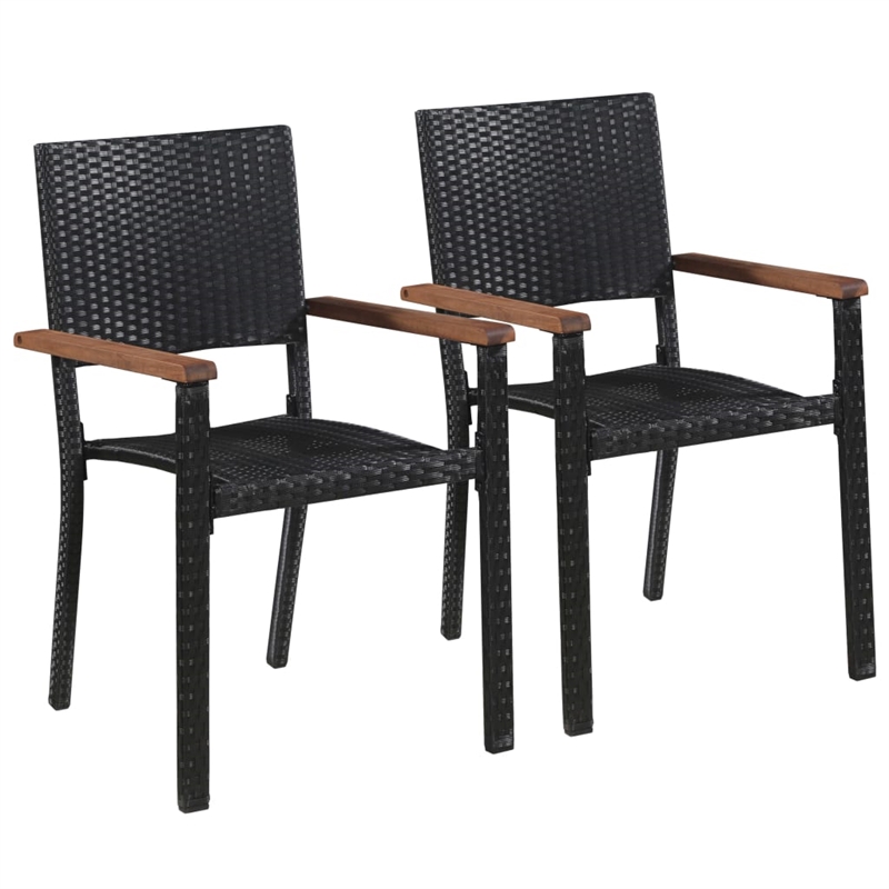 Afuera Living Contemporary Synthetic Poly Rattan Dining Set in Black/Brown