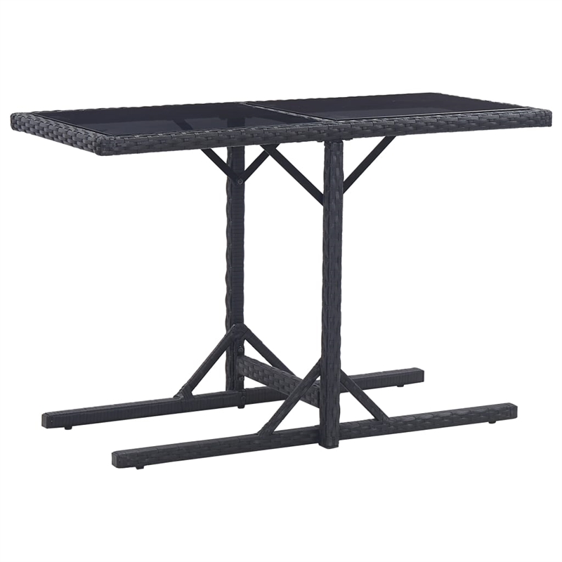 Afuera Living Contemporary Synthetic Poly Rattan Dining Set in Black/Brown