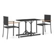 Afuera Living Contemporary Synthetic Poly Rattan Dining Set in Black/Brown