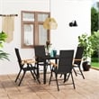 Afuera Living Contemporary Durable Rattan Dining Set in Black/Brown