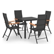 Afuera Living Contemporary Durable Rattan Dining Set in Black/Brown