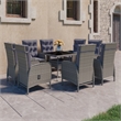 Afuera Living Contemporary Synthetic Poly Rattan Garden Dining Set in Gray