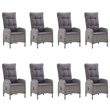 Afuera Living Contemporary Synthetic Poly Rattan Garden Dining Set in Gray