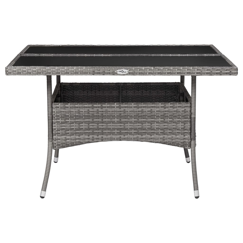 Afuera Living Contemporary Synthetic Poly Rattan Garden Dining Set in Gray