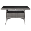 Afuera Living Contemporary Synthetic Poly Rattan Garden Dining Set in Gray