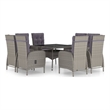Afuera Living Contemporary Synthetic Poly Rattan Garden Dining Set in Gray