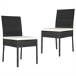 Afuera Living Contemporary Synthetic Poly Rattan Dining Set in Black/Cream