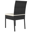 Afuera Living Contemporary Synthetic Poly Rattan Dining Set in Black/Cream