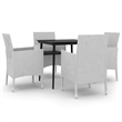 Afuera Living Contemporary PE Rattan Medium Garden Dining Set White