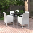 Afuera Living Contemporary PE Rattan Medium Garden Dining Set White