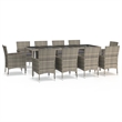 Afuera Living Contemporary Poly Rattan Garden Dining Set in Gray