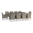 Afuera Living Contemporary Poly Rattan Garden Dining Set in Gray