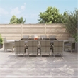 Afuera Living Contemporary Poly Rattan Garden Dining Set in Gray