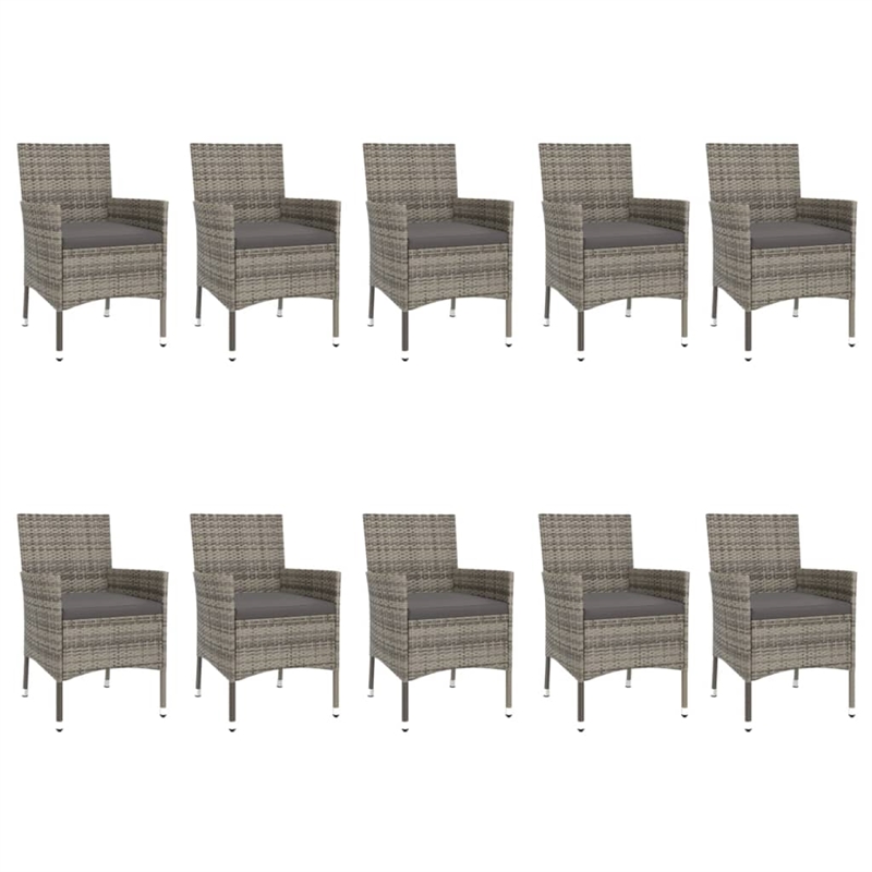 Afuera Living Contemporary Poly Rattan Garden Dining Set in Gray