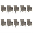 Afuera Living Contemporary Poly Rattan Garden Dining Set in Gray