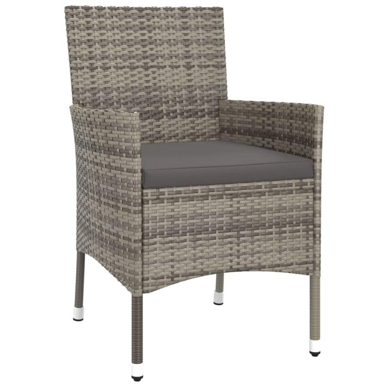 Afuera Living Contemporary Poly Rattan Garden Dining Set in Gray