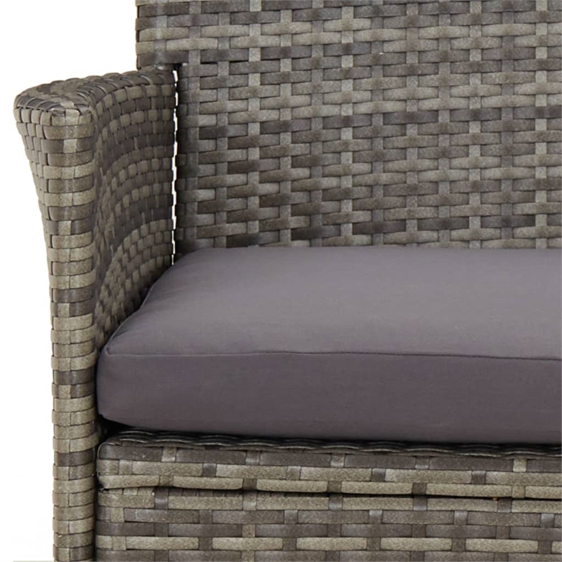 Afuera Living Contemporary Poly Rattan Garden Dining Set in Gray