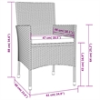 Afuera Living Contemporary Poly Rattan Garden Dining Set in Gray