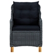 Afuera Living Contemporary Synthetic Poly Rattan Outdoor Dining Set in Dark Gray