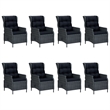 Afuera Living Contemporary Synthetic Poly Rattan Outdoor Dining Set in Dark Gray