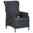 Afuera Living Contemporary Synthetic Poly Rattan Outdoor Dining Set in Dark Gray