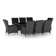 Afuera Living Contemporary Synthetic Poly Rattan Outdoor Dining Set in Dark Gray