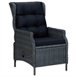Afuera Living Contemporary Synthetic Poly Rattan Outdoor Dining Set in Dark Gray
