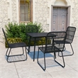 Afuera Living Contemporary Synthetic Poly Rattan Dining Set in Black