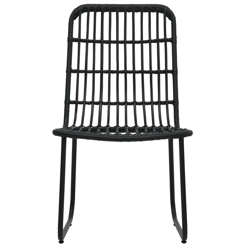 Afuera Living Contemporary Synthetic Poly Rattan Dining Set in Black