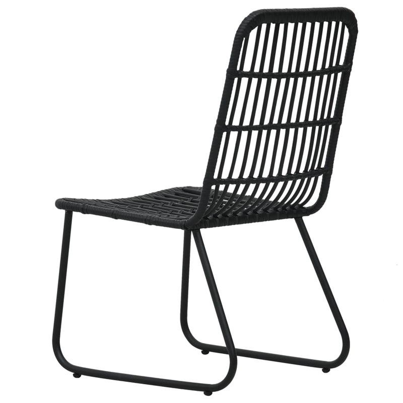 Afuera Living Contemporary Synthetic Poly Rattan Dining Set in Black