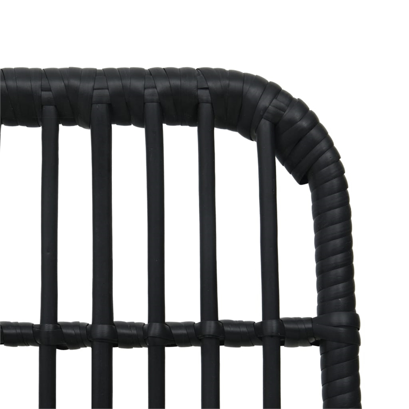 Afuera Living Contemporary Synthetic Poly Rattan Dining Set in Black