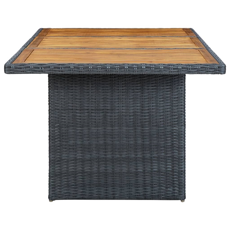 Afuera Living Contemporary Synthetic Poly Rattan Outdoor Dining Set in Dark Gray