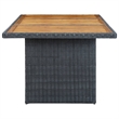 Afuera Living Contemporary Synthetic Poly Rattan Outdoor Dining Set in Dark Gray