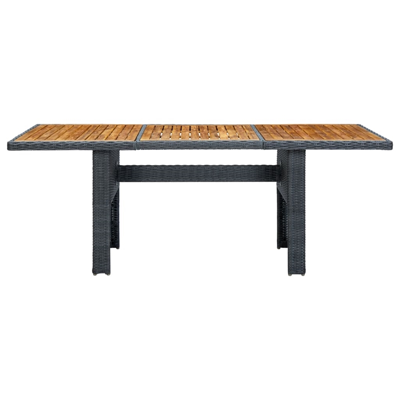 Afuera Living Contemporary Synthetic Poly Rattan Outdoor Dining Set in Dark Gray