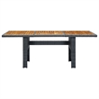 Afuera Living Contemporary Synthetic Poly Rattan Outdoor Dining Set in Dark Gray
