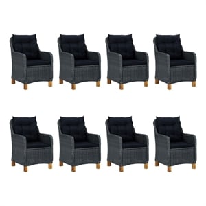 Afuera Living 9 Piece Garden Outdoor Dining Set in Dark Gray