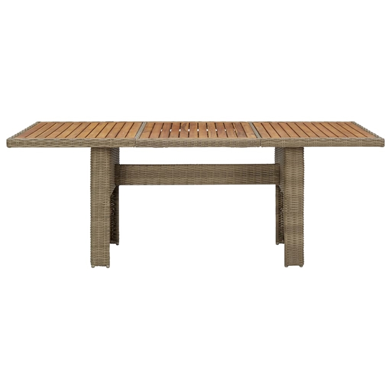 Afuera Living Contemporary Synthetic Poly Rattan Dining Set in Brown/Cream White