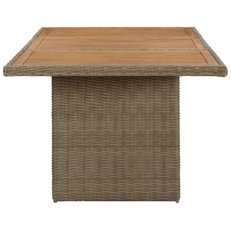 Afuera Living Contemporary Synthetic Poly Rattan Dining Set in Brown/Cream White