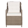 Afuera Living Contemporary Synthetic Poly Rattan Dining Set in Brown/Cream White