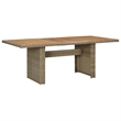 Afuera Living Contemporary Synthetic Poly Rattan Dining Set in Brown/Cream White